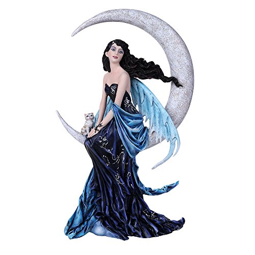 Pacific Trading Giftware Celestial Precious Stone Indigo Moon Fairy Collectible Figurine Nene Thomas Art Inspiration Official Licensed Collectible 12 Inch Tall