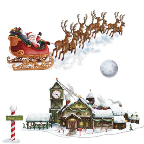 Beistle Santa's Sleigh & Workshop Props Party Accessory (1 count) (4/Pkg)