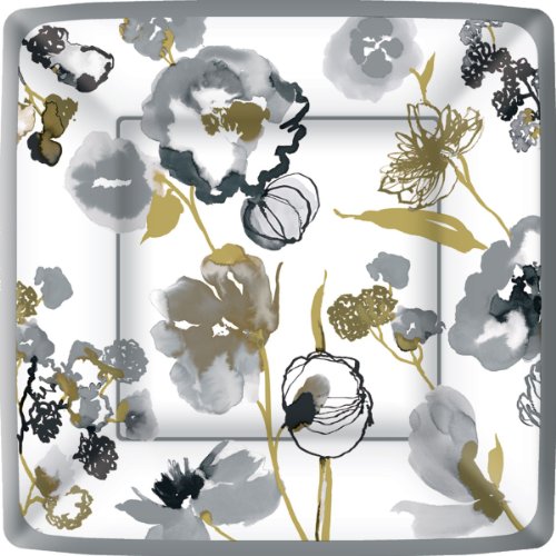 Ideal Home Range 8 Count Boston International Square Paper Dinner Plates, Ariella