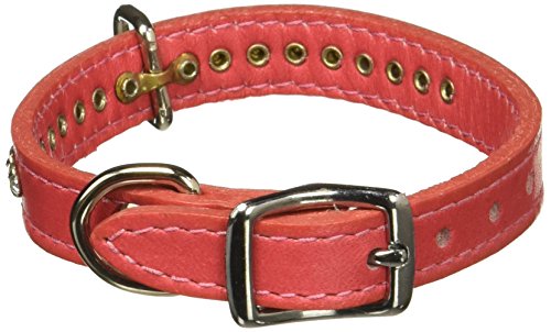 OmniPet Signature Leather Crystal and Leather Dog Collar, 12", Salmon