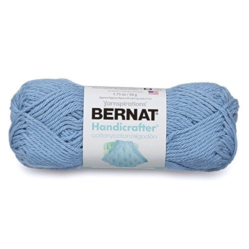 Spinrite Yarns (CA) Bernat Handicrafter Cotton Solids Yarn, 1.75 oz, Gauge 4 Medium, 100% Cotton, French Blue