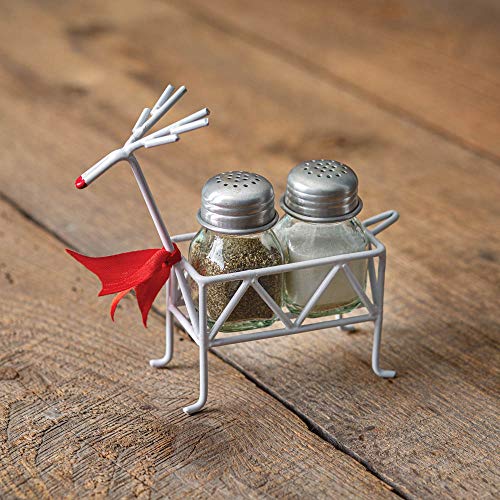 CTW 370322 Red-Nosed Reindeer Salt and Pepper Caddy, 5-inch Height