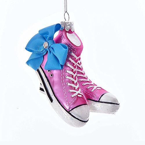Kurt Adler Kurt S. Adler 4" Jojo Siwa Pink Glass Sneakers with Bow Ornament