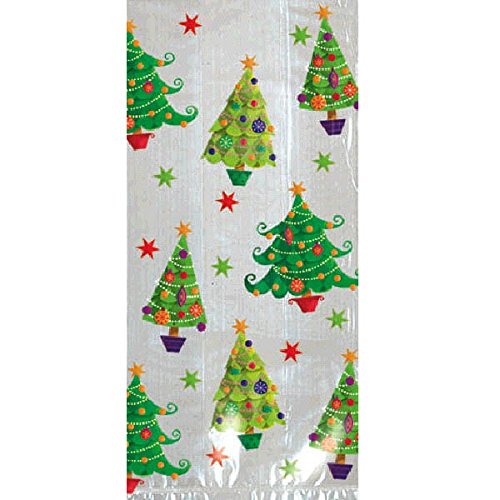 Christmas Tree Multicolored Plastic Party Bags, 20 Ct. | Supply
