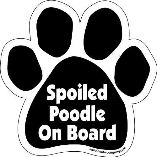 Imagine This Company Paw Car Magnet, Spoiled Poodle on Board, 5-1/2-Inch by 5-1/2-Inch