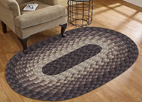 Better Trends Alpine Braid Collection is Durable & Stain Resistant Reversible Indoor Area Utility Rug 100% Polypropylene in Vibrant Colors, 60 in x 96 in, Chocolate Stripe, 8 Feet