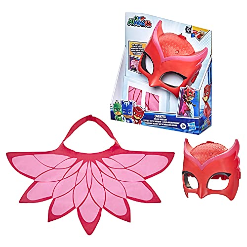 Hasbro PJ Masks Owlette Deluxe Mask Set, Preschool Superhero Dress-Up Toy with Light-up Mask and Owl Wings Accessory for Kids Ages 3 and Up