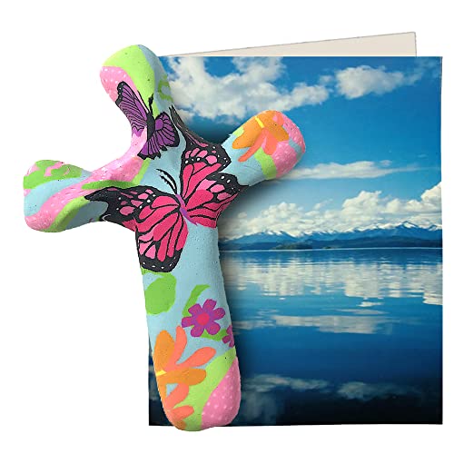 Calypso Studios by First & Main 5.5"" Butterfly Garden Comforting Clay Cross, Multicolor