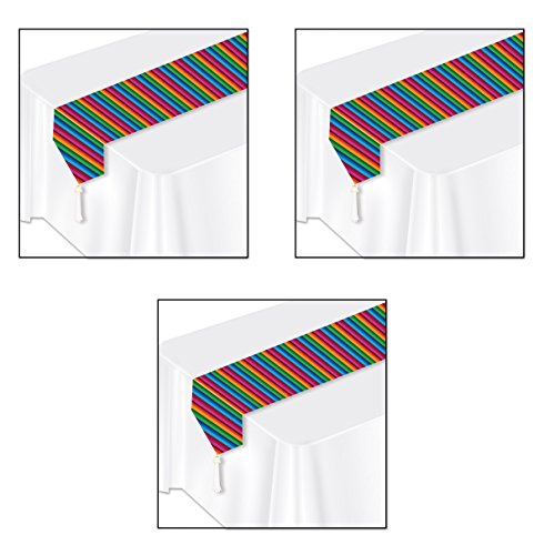 Beistle Printed Fiesta Table Runner 3 Piece, Multicolored