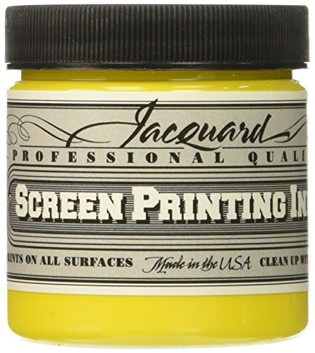 Jacquard Professional Screen Print Ink, Water-Soluable, 4oz Jar, Opaque Yellow (124)