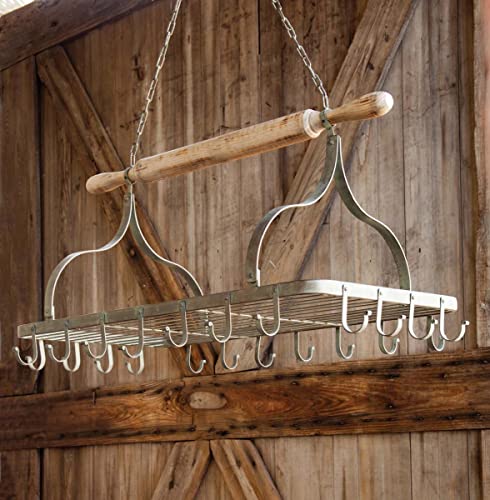 Park Hill Collection EAC81140 Hanging Rolling Pin Pot Rack, 33.5-inch Length