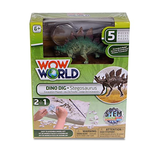 UPD katz trimming / trims unlimited Wow World Dino DIG Excavation Playset STEM Science Tech Math 2 in 1-Brachiosaurus , Triceratops , Pterodactyl (Stegosaurus)