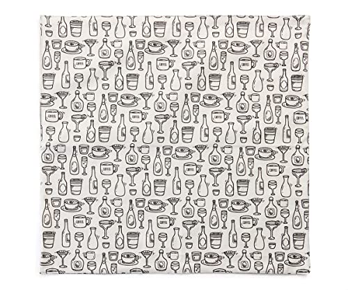 Giftcraft 473650 Coffee Until Cocktails Double Sided Napkin, 20-inch Square, Cotton