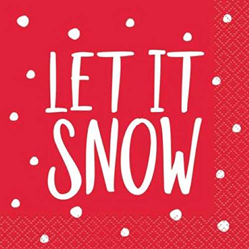 Unique Industries Let it Snow Paper Beverage Napkins - 16 Pcs