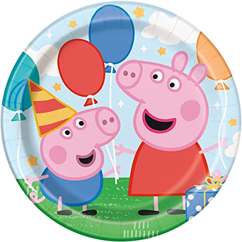 Unique Industries 78215 Peppa Pig 9-inch Dinner Plates - 8 Count