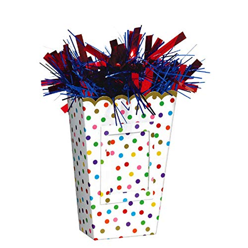 Amscan Popcorn Bag Balloon Weight | Rainbow Confetti - 6" H | 1 Pc.