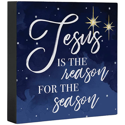 Carson Home Accents Reason For The Season Square Sitter, 6-inch Height