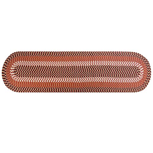 Better Trends Alpine Braid Collection is Durable & Stain Resistant Reversible Indoor Area Utility Rug 100% Polypropylene in Vibrant Colors, 24" x 108" Runner, Burgundy Stripe