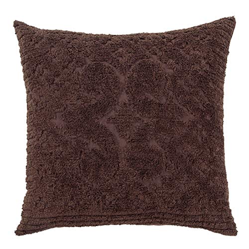 Better Trends Ashton Collection is Super Soft and Light Weight in Medallion Design 100 Pecent Cotton Tufted Unique Luxurious Machine Washable Tumble Dry, Euro Sham, Chocolate