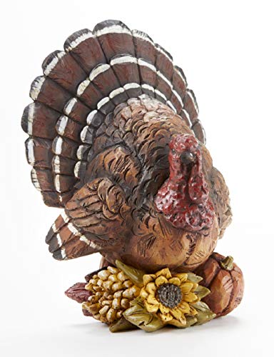 Delton 2289-5 Turkey with Pumpkin 10-inch Height, Resin