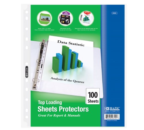 BAZIC Top Loading Sheet Protectors (100/Pack)