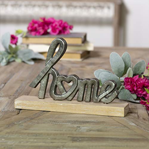 VIP Home Letters with Heart Cutout Tabletop Figurine Metal 10 Inches