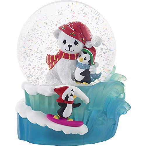 Precious Moments Polar Bear with Penguins Waterball, Multi
