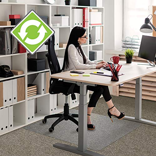 Floortex Ecotex Enhanced Polymer Chair Mat for Carpets up to 3/8" Thick, 36" x 48", Rectangular, Clear (FCECO113648EP)