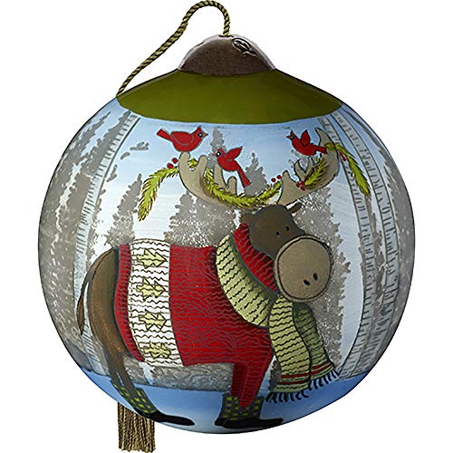 Precious Moments Moose with Cardinals On Antlers Ornament, Multi