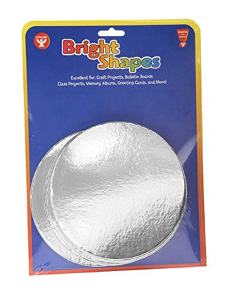 Hygloss Products Mirror Board Circles  Silver, Shiny Metallic Mirror Cardstock - 5 Inches, 25 Pack