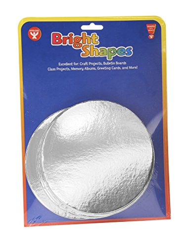 Hygloss Products Mirror Board Circles  Silver, Shiny Metallic Mirror Cardstock - 5 Inches, 25 Pack