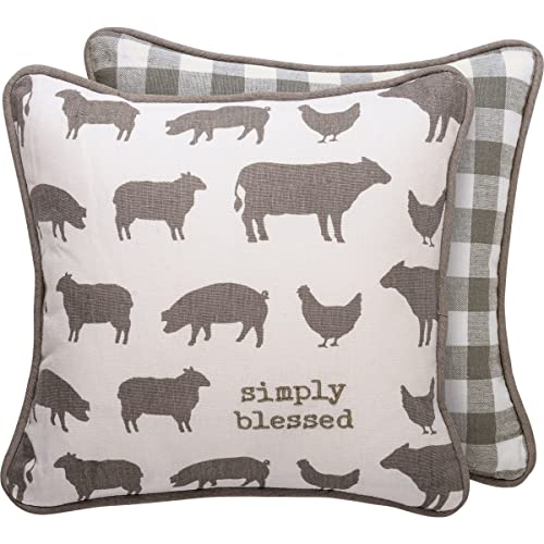 Primitives By Kathy 113758 Simply Blessed Throw Pillow, 10-inch Square