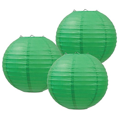 Beistle Green Paper Lanterns, 9.5", 3 Lanterns In Package
