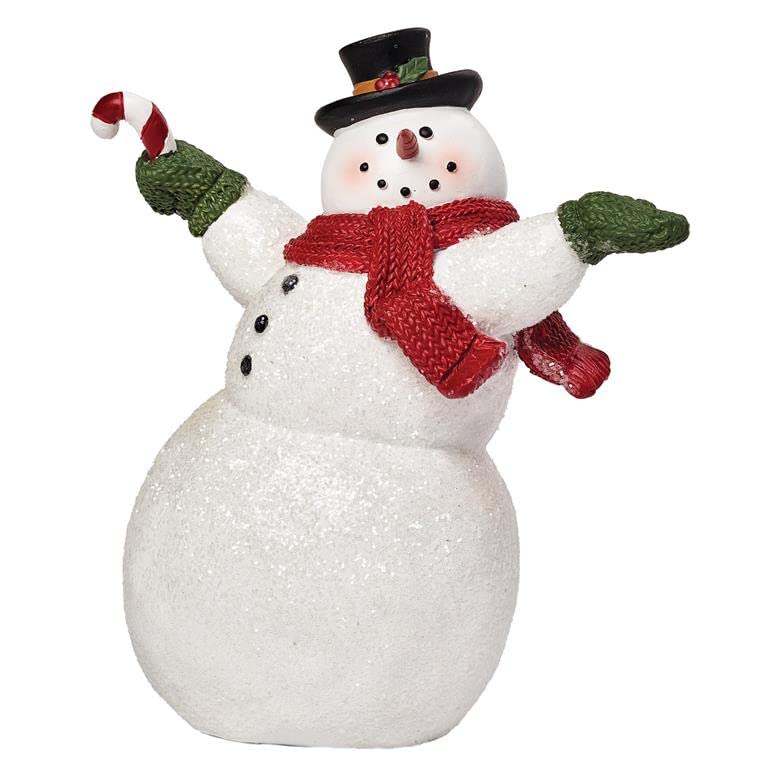 Blossom Bucket Snowman with Black Hat & Candy Cane