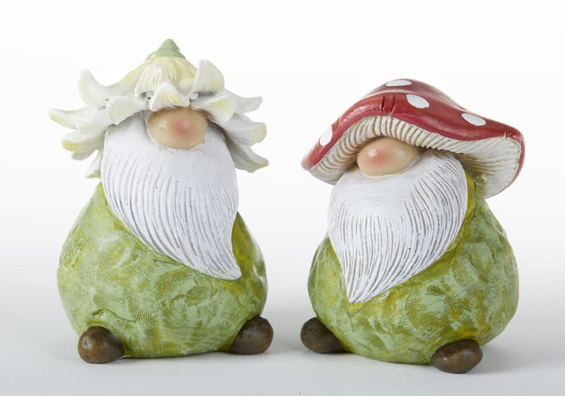 Delton Resin Garden Hat Gnome, 2 Assortment