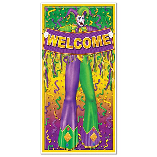 Beistle Mardi Gras Door Cover, 30-Inch by 5-Feet