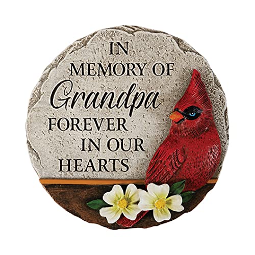 Carson 12876 Grandpa Cardinal Memorial Mini Garden Stone, 5-inch Diameter