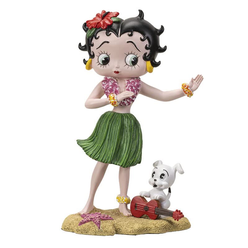 Pacific Trading Betty Boop Hula Figurine, 8.12-inch Height, Cold Cast Resin