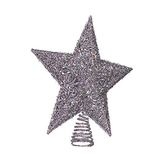 Kurt Adler H9595 12" Silver Glitter Star Treetop
