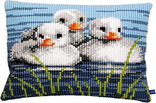 Vervaco Cross Stitch Kit: Cushion: Ducklings in The Water, NA, 40 x 40cm