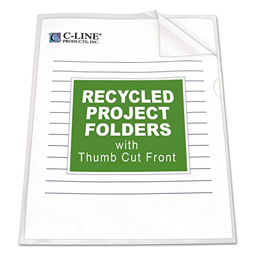 Pens C-Line 62127 Project Folders, Jacket, Letter, Poly, Clear, 25/Box