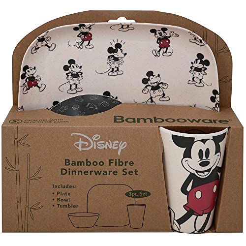 UPD Mickey & Minnie Bamboo 3pc Dinner Set - Plate, Bowl, Tumbler!