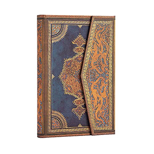 Paperblanks | Safavid Indigo | Safavid Binding Art | Hardcover | Mini | Lined | Wrap Closure | 176 Pg | 85 GSM
