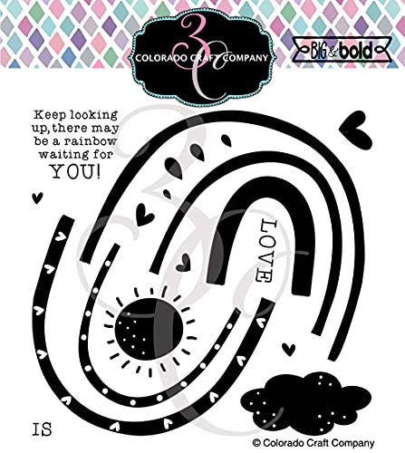 Colorado Craft Company Colorado Clear Stamp BLD A RBOW, Build A Rainbow-Big & Bold
