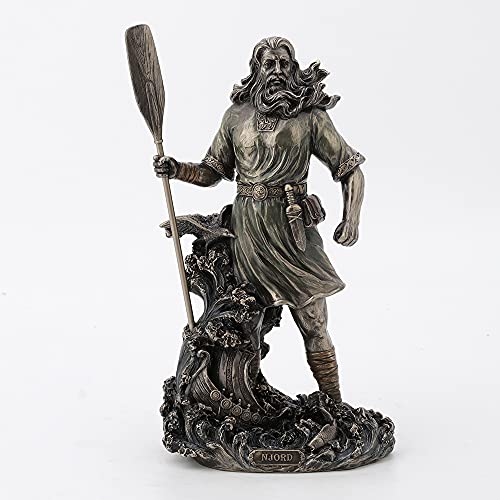 Veronese Design 10 3/8 Inch Tall Njord Norse God of The Wind and The Sea Viking Nordic Cold Cast Bronzed Resin Sculpture Figurine Home Decor Collectible
