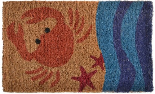 Imports Decor Printed Coir Doormat, Crab, 18-Inch by 30-Inch