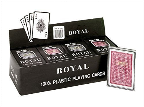 CHH Royal - 100% Plastic Poker Size Playing Cards, 3 1/2" x 2 1/2", 1 Dozen