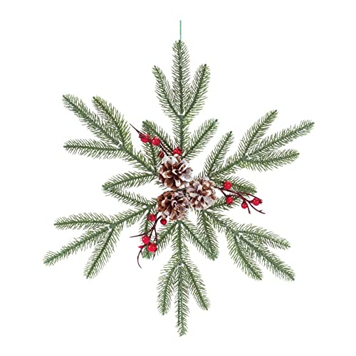 Melrose 87348 Pine Snowflake, 15.5-inch Height, Plastic