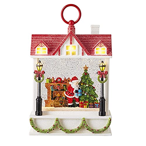 RAZ Imports 2022 Holiday Water Lanterns 10" Santa Delivering Presents Musical Lighted Water House