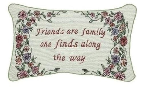 Manual 12.5 x 8.5-Inch Decorative Throw Pillow, Friends Are Family